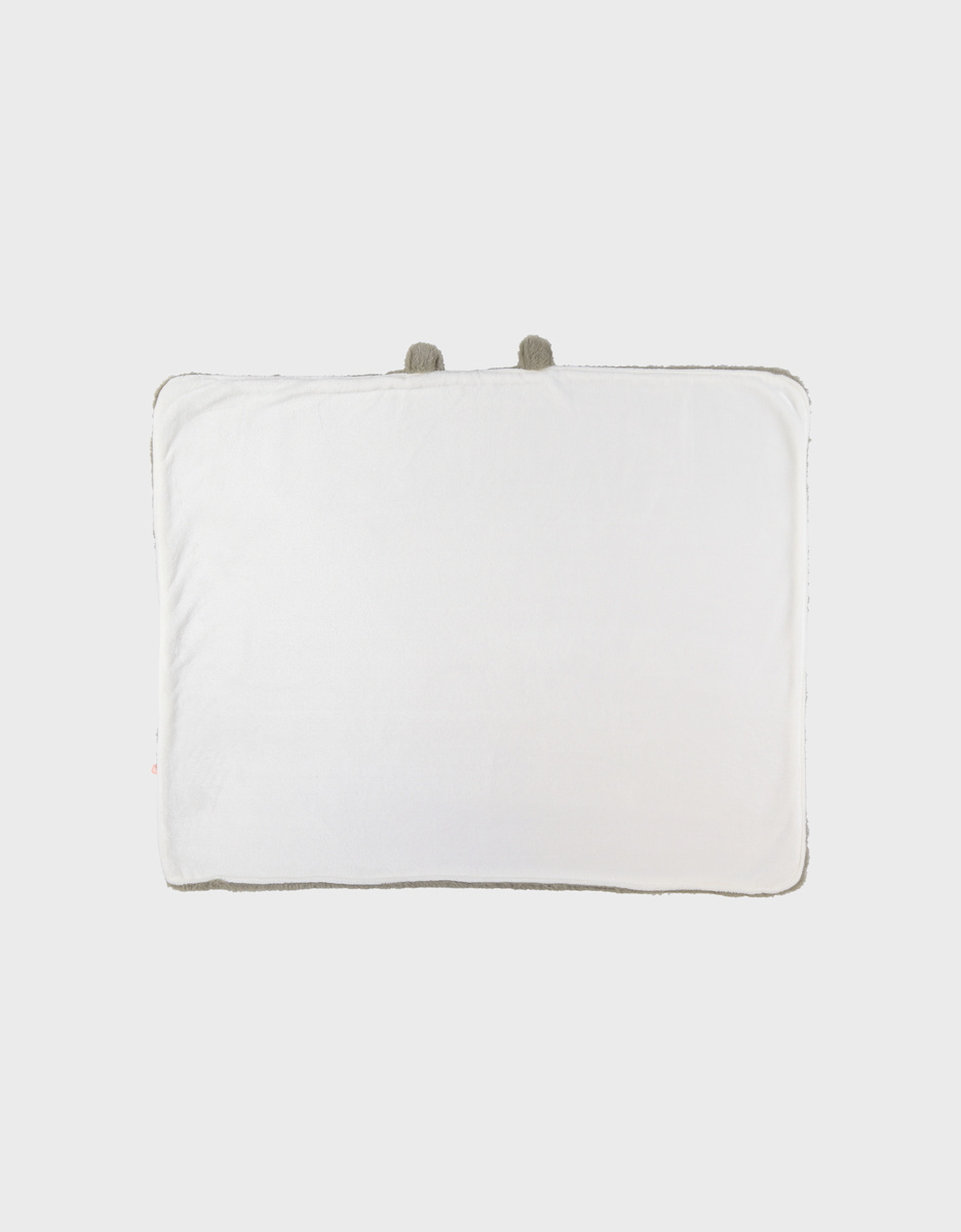 Couverture en fausse fourrure kaki 75x100 cm