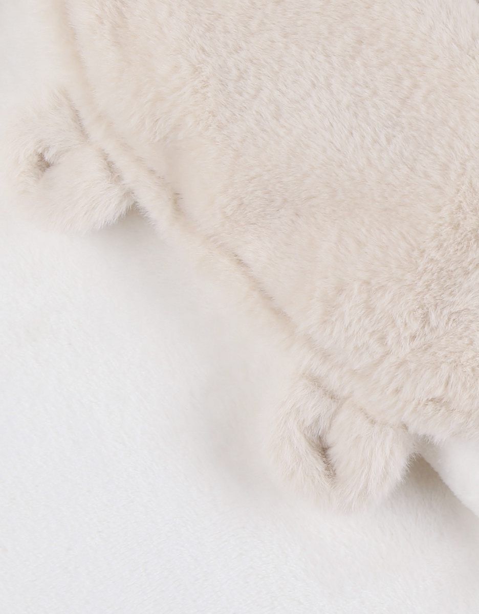Couverture promenade beige en fausse fourrure 65x45 cm