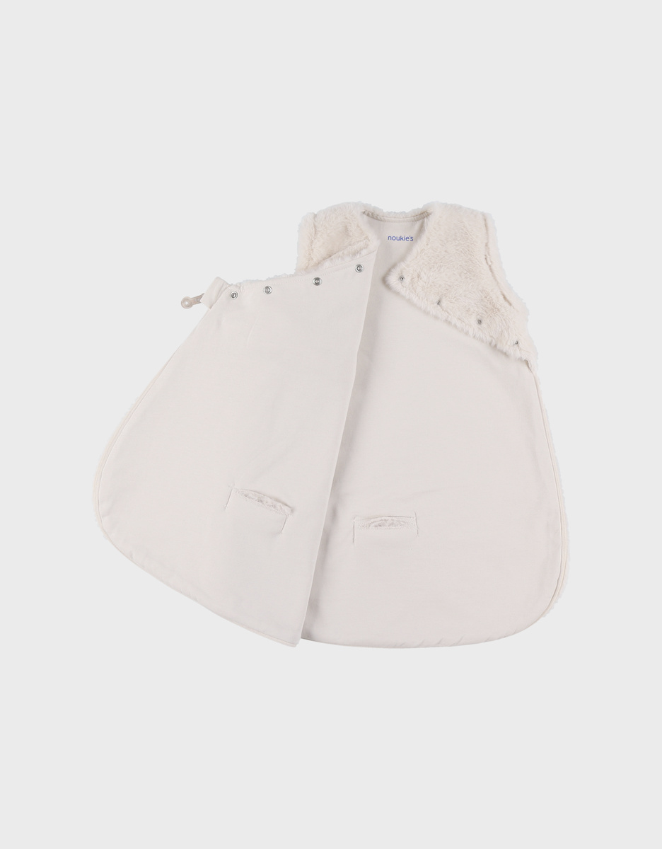 Gigoteuse en fausse fourrure beige 50 cm
