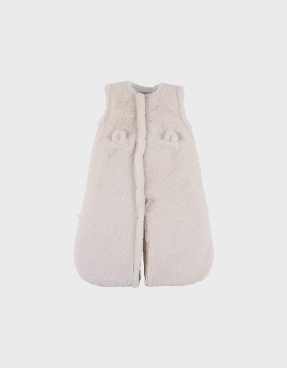 Gigoteuse en fausse fourrure beige 70 cm
