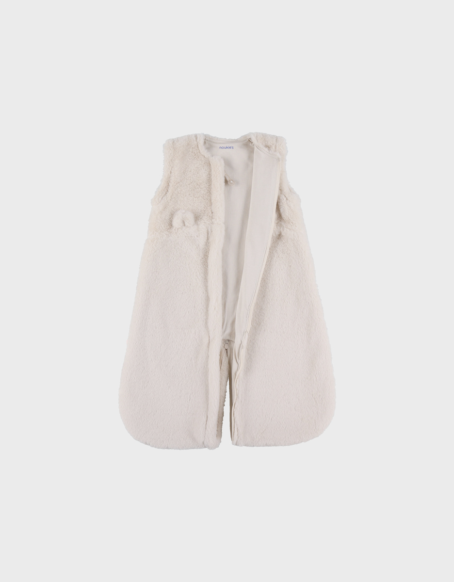 Gigoteuse en fausse fourrure beige 70 cm
