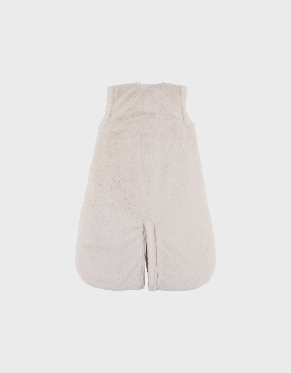 Gigoteuse en fausse fourrure beige 70 cm