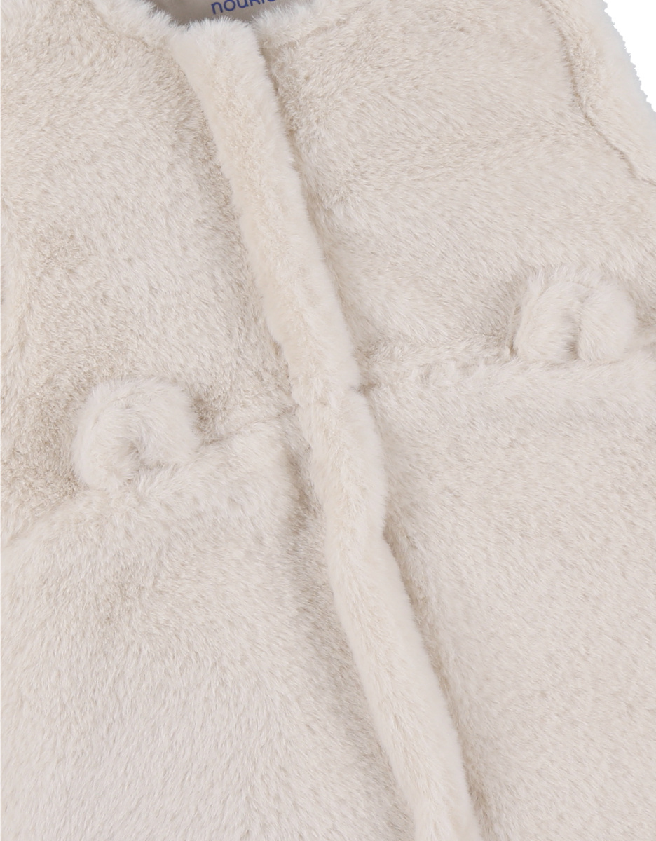Gigoteuse en fausse fourrure beige 70 cm