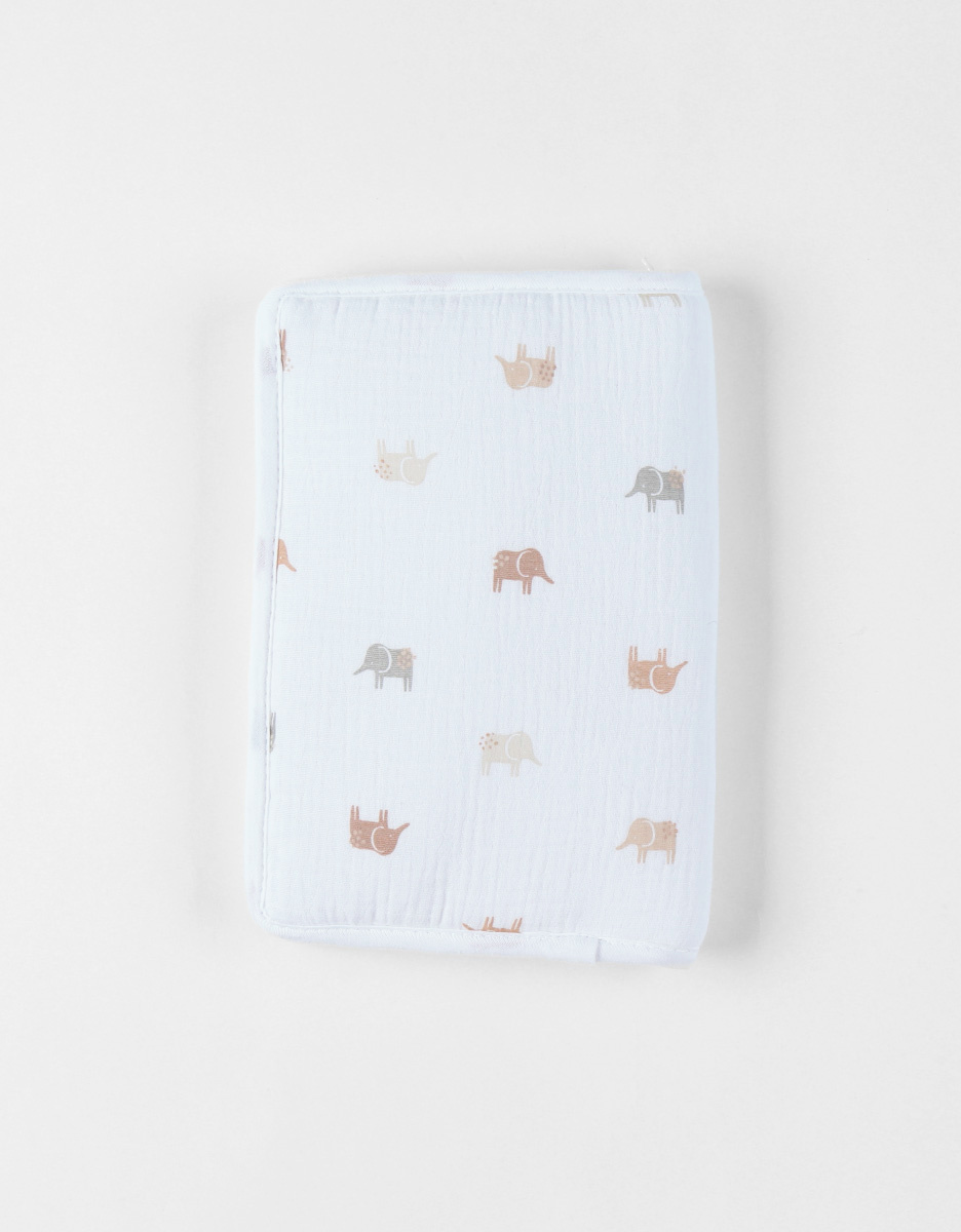 Health book cover in muslin, white