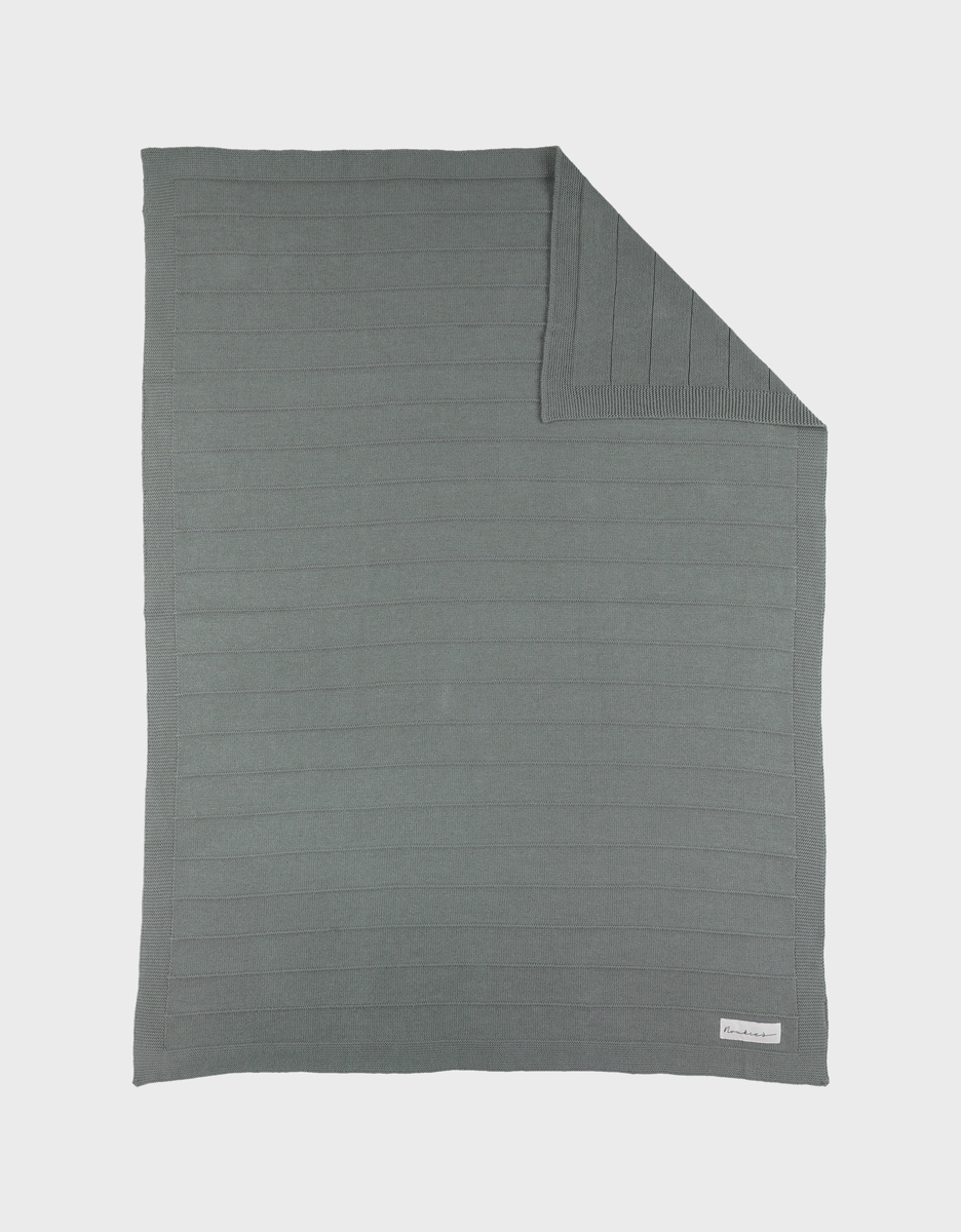 Khaki organic knit blanket 75x100 cm
