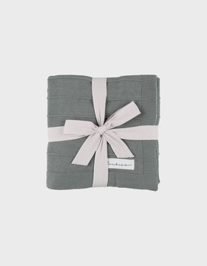 Khaki organic knit blanket 75x100 cm
