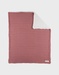 75x100 cm red blanket in organic cotton and sherpa
