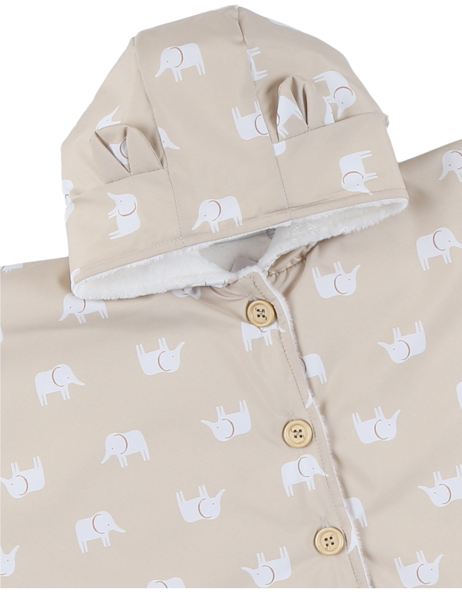 Beige waterdichte poncho met Groloudoux® voering