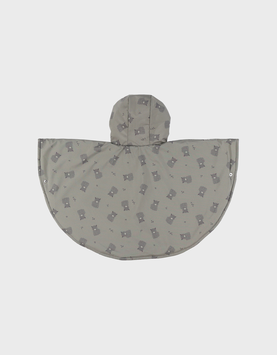 Kaki waterdichte poncho met Groloudoux® voering