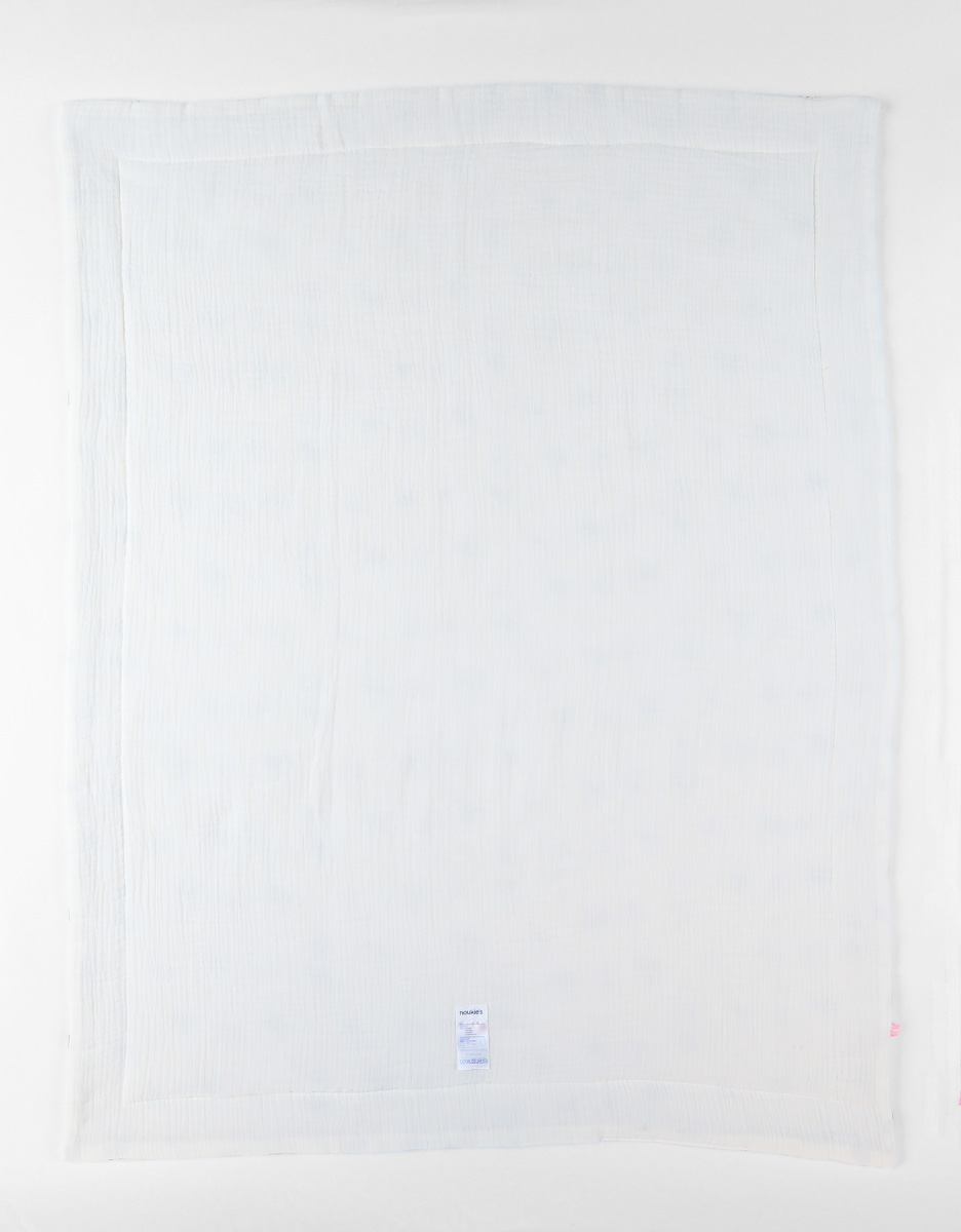 Cotton muslin blanket with a gorilla patern, off-white