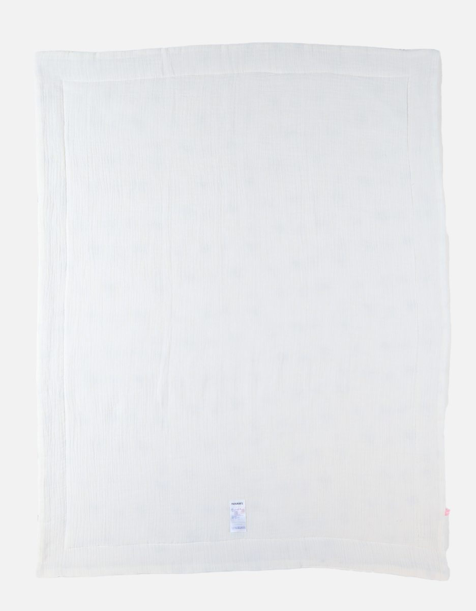 Cotton muslin blanket with a gorilla patern, off-white