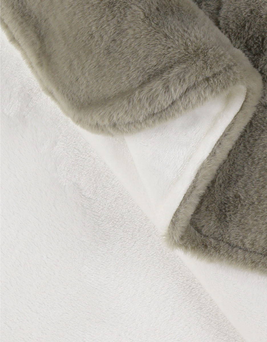 Khaki faux fur blanket 140x200 cm
