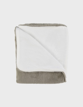Khaki faux fur blanket 140x200 cm
