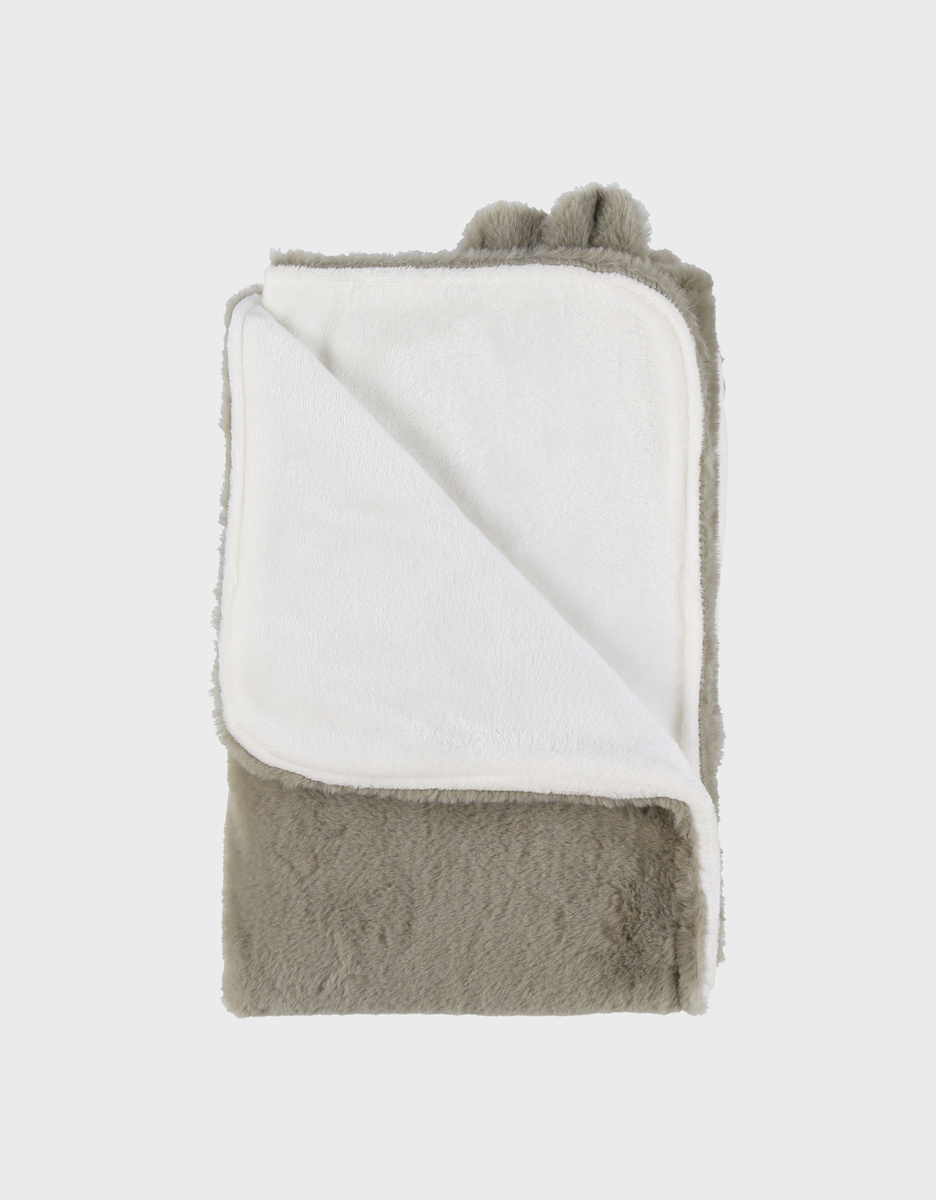 Khaki faux fur blanket 75x100 cm
