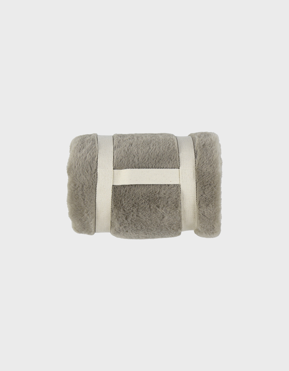 Khaki faux fur blanket 75x100 cm
