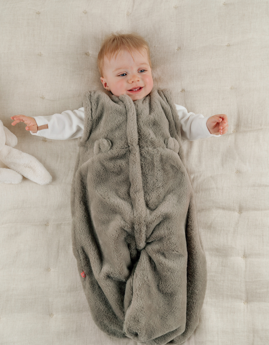 Khaki faux fur sleep sack 100 cm
