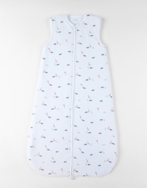 100 cm padded sleeping bag with dino print, off-white