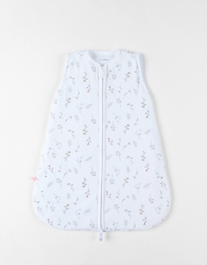 50 cm pointelle jersey sleeping bag with flowers print, off-white