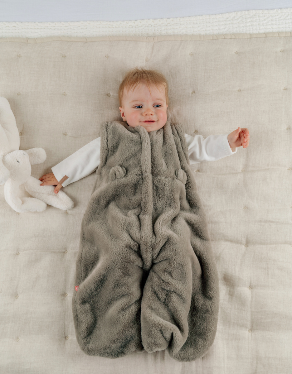 Khaki faux fur sleep sack 70 cm
