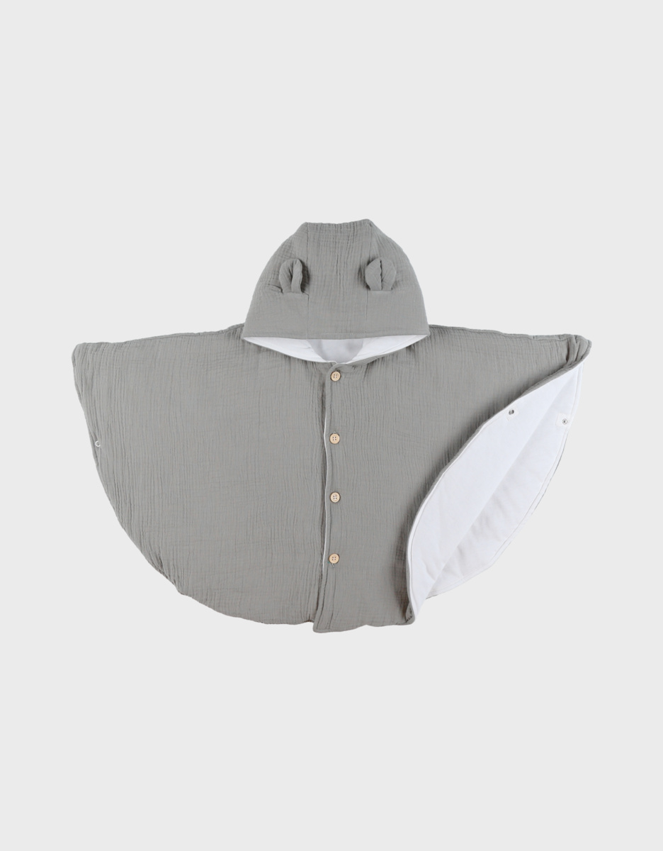 Poncho in organic muslin
