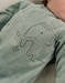 Groene babypyjama met olifantenborduursel in geribd fluweel
