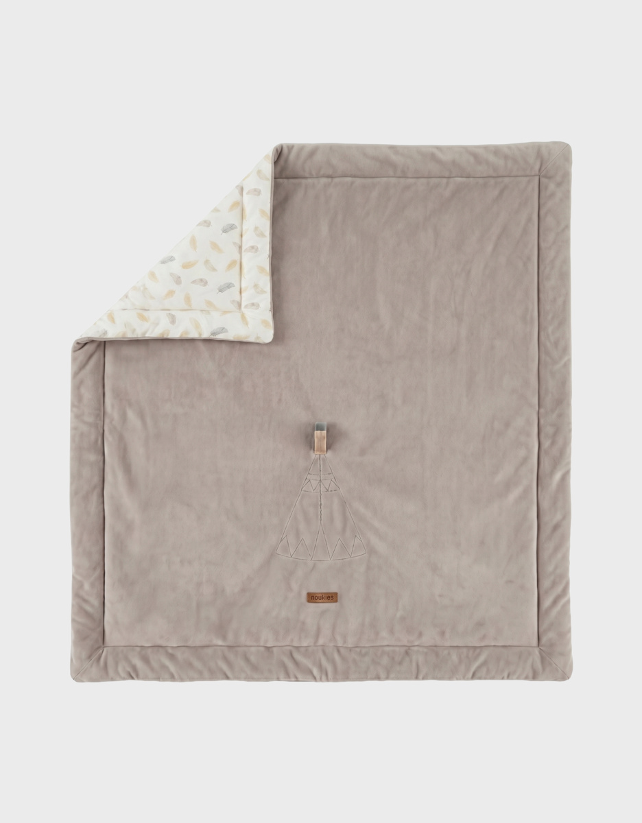 Reversible play/playpen mat 100×100 cm - Moon feathers