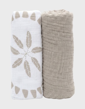 Set of 2 muslin cloths 100*100cm, organic cotton