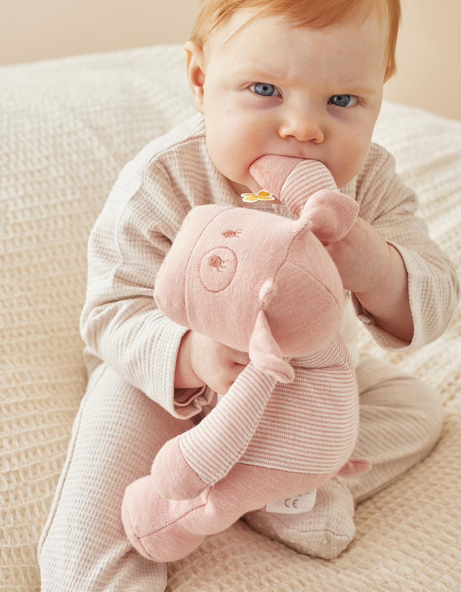 Peluche coton BIO 25cm Lola rose