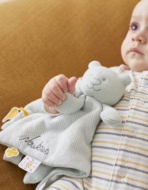 Bio katoenen Nouky knuffeldoekje, muntkleur