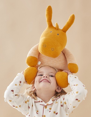 Organic cotton soft toy ochre 40cm Paco