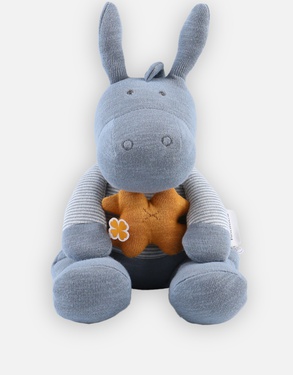 Musical soft toy Organic Cotton Paco Blue