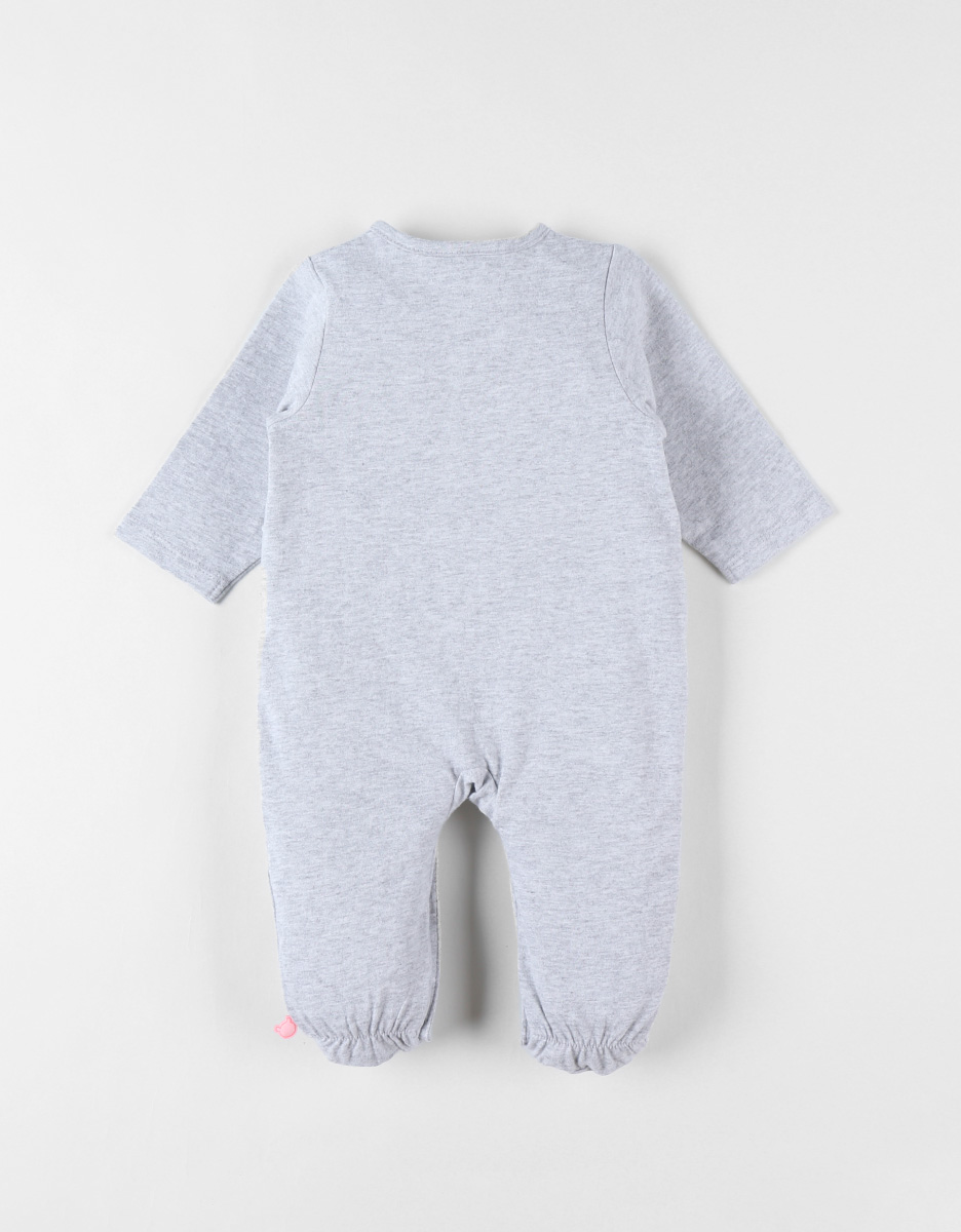 Pyjama naissance 1 pièce éléphant en jersey, gris chiné