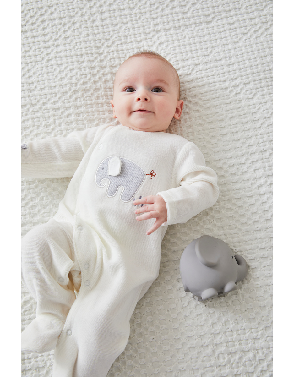Jersey elephant 1-piece newborn pyjamas
