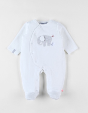 Jersey elephant 1-piece newborn pyjamas