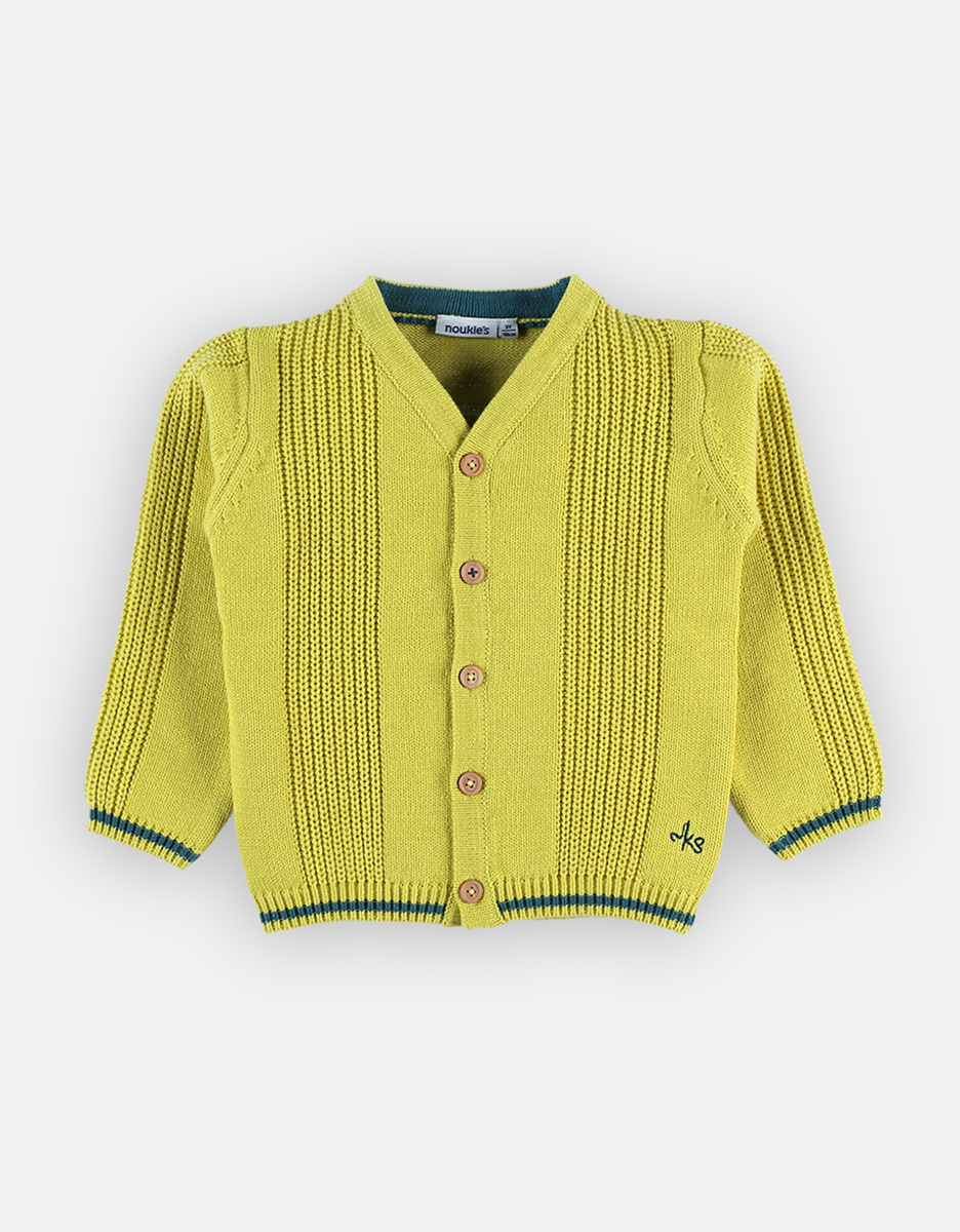 Cardigan en tricot BIO, vert acidulé