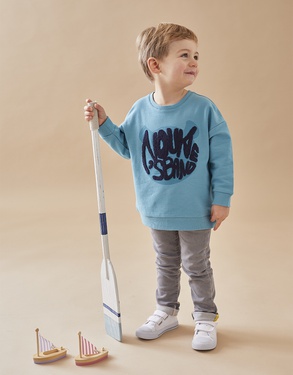 French terry sweatshirt, turquoise