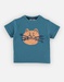 T-shirt with cat print, teal