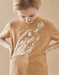 Organic cotton t-shirt with guitar print, camel
