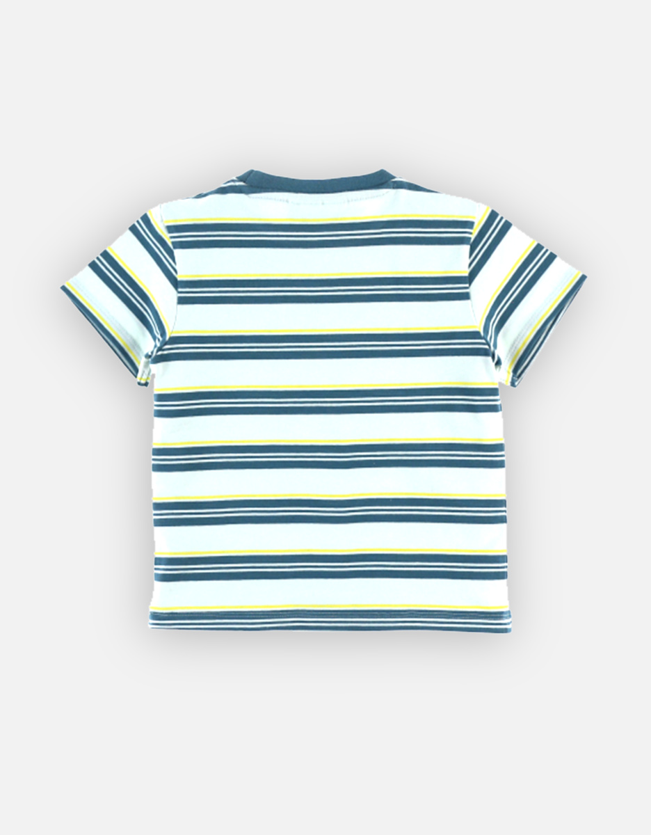 Organic cotton striped t-shirt, aqua/teal