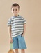 Organic cotton striped t-shirt, aqua/teal