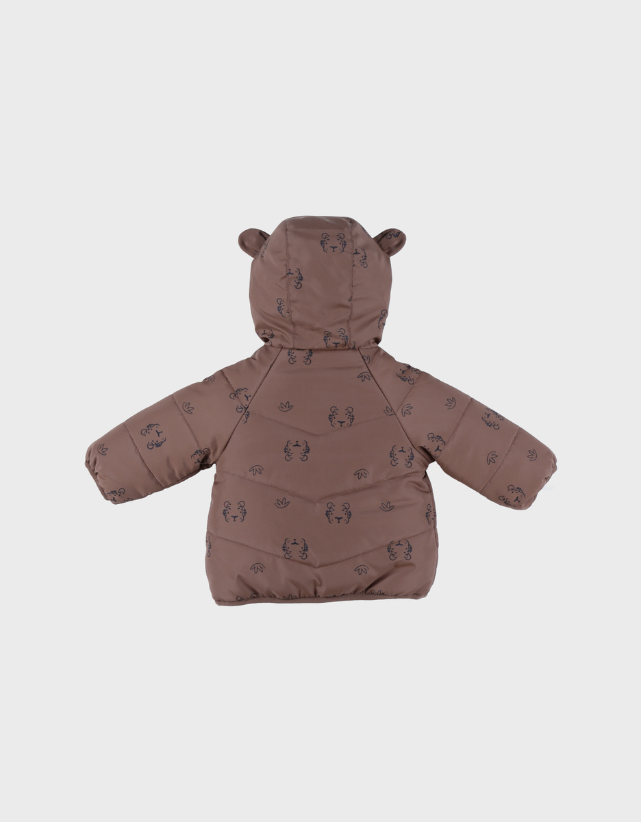 Brown water-repellent jacket in Groloudoux® and sherpa
