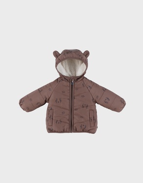 Brown water-repellent jacket in Groloudoux® and sherpa
