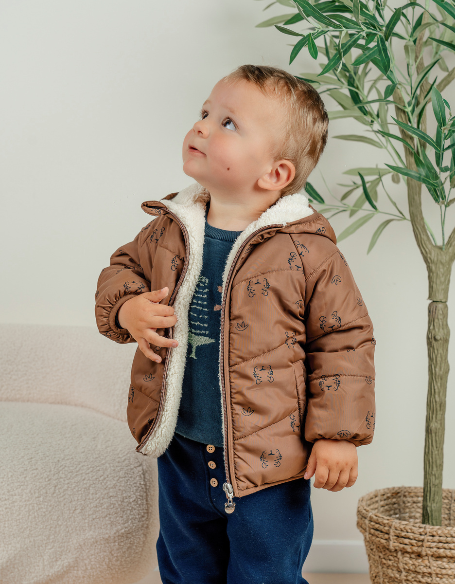Bruin waterafstotend jasje in Groloudoux® en sherpa
