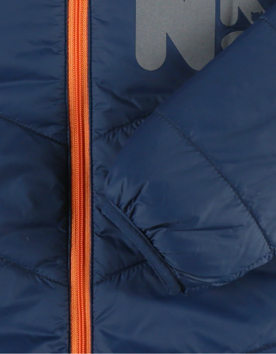 Omkeerbare jas, oranje/donkerblauw