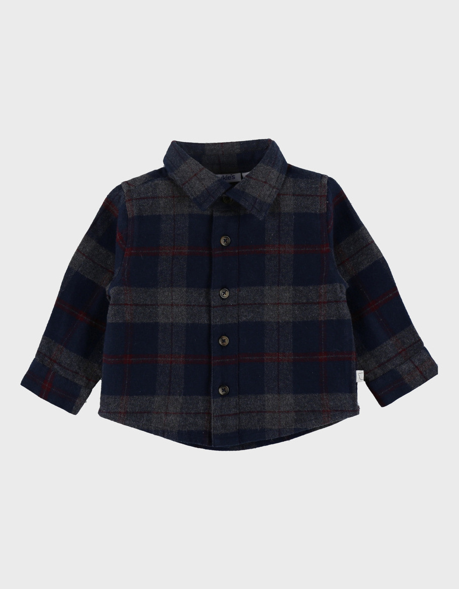 Blauw geruit overshirt
