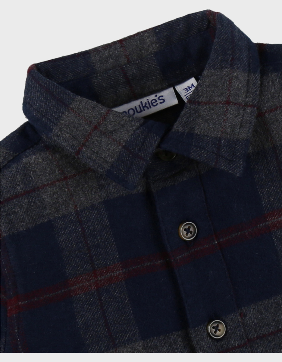 Blauw geruit overshirt

