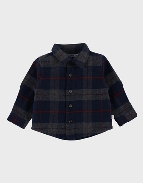 Blauw geruit overshirt
