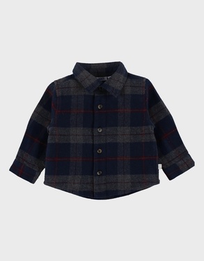 Blauw geruit overshirt
