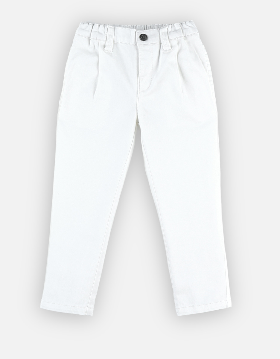 Pantalon en twill, blanc cassé