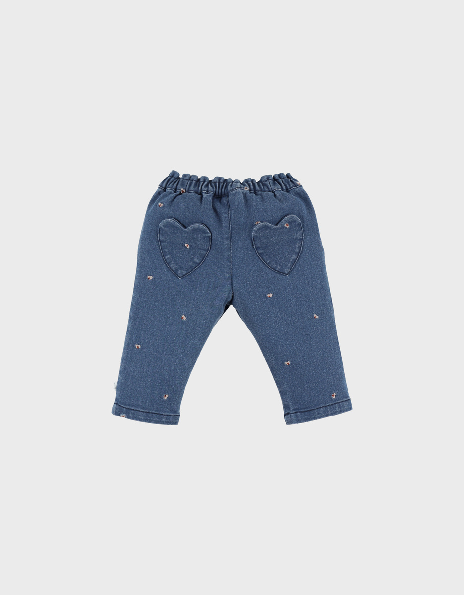 Pantalon en denim brodé